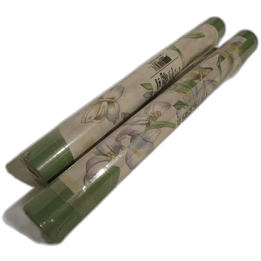 Vintage pre-pasted laser cut wallpaper border 5 yard ea 2 rolls butterfly flower